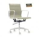 Bravi Medium Back Boardroom Chair - Light Bone Swirl (white frame)