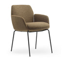 Calypso 4 Leg, Black base, Coffee Fabric seat, front angle