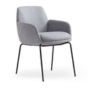 Calypso 4 Leg, Black base, Grey Fabric seat, front angle