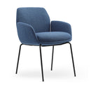 Calypso 4 Leg, Black base, Ocean Fabric seat, front angle