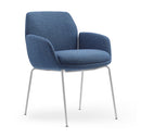 Calypso 4 Leg, White base, Ocean Fabric seat, front angle