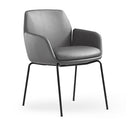 Calypso 4 Leg, Black base, Charcoal PU seat, front angle