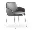 Calypso 4 Leg, White base, Charcoal PU seat, front angle
