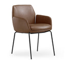 Calypso 4 Leg, Black base, Mahogany PU seat, front angle