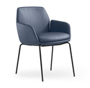 Calypso 4 Leg, Black base, Navy PU seat, front angle