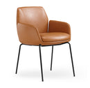 Calypso 4 Leg, Black base, Tan PU seat, front angle