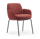 Calypso 4 Leg, Black base, Sangria Fabric seat, front angle