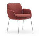 Calypso 4 Leg, White base, Sangria Fabric seat, front angle