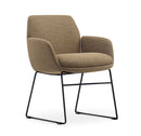 Calypso Sled, black base, Coffee seat, front angle