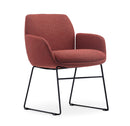 Calypso Sled, black base, Sangria seat, front angle