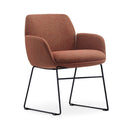 Calypso Sled, black base, Terracotta seat, front angle