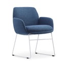 Calypso Sled, white base, Ocean seat, front angle