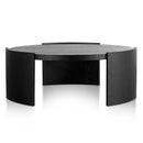 100cm Wooden Round Coffee Table - Black