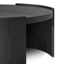 100cm Wooden Round Coffee Table - Black