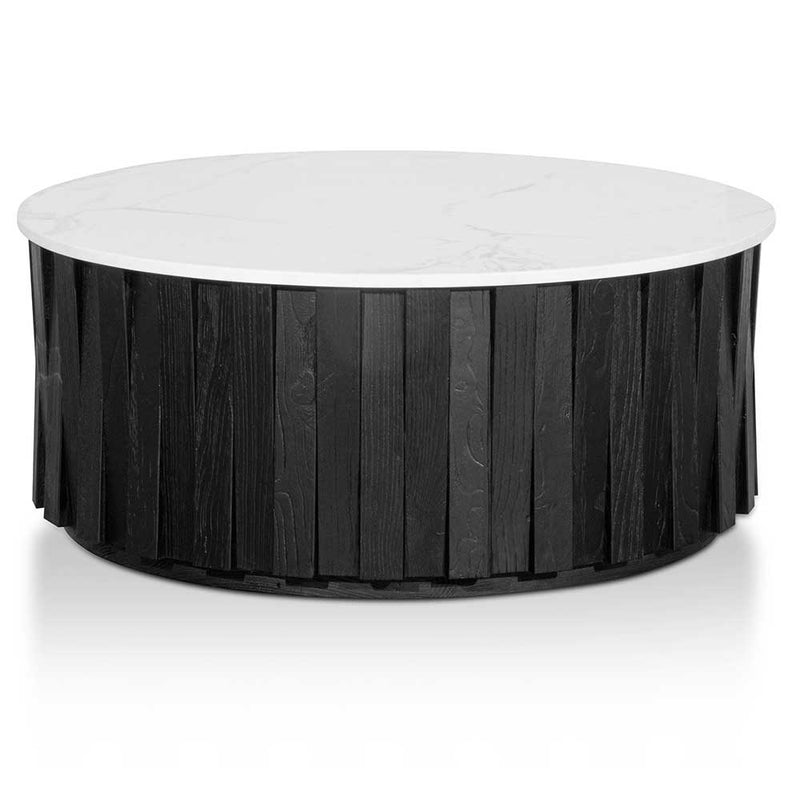 Porcelain Round marble Coffee Table - Black