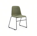 LAYLA Sled, Bayleaf full upholstery, black base, front angle