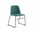 LAYLA Sled, Reef full upholstery, black base, front angle