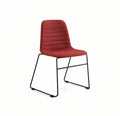 LAYLA Sled, Sangria full upholstery, black base, front angle