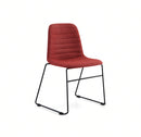 LAYLA Sled, Sangria full upholstery, black base, front angle