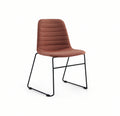 LAYLA Sled, Terracotta full upholstery, black base, front angle