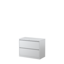 Lateral Filing Cabinet - White Satin (2 Drawer)