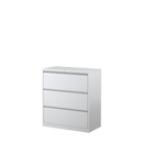 Lateral Filing Cabinet - White Satin (3 Drawer)