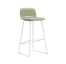 Rand Stool - Light Bone Swirl PU / White frame