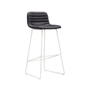 Rand Stool - Black PU / White frame