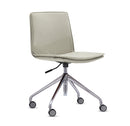 Real 4 Star, Polished base, Light Bone Swirl PU seat, front angle