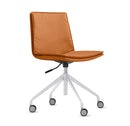 Real 4 Star, White base, Tan PU seat, front angle