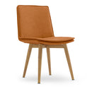 Real Wood Base chair in Tan PU, front angle
