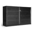 Sliding Door Credenza Cabinet black front angle