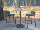 Roku Teak Bar Table Charcoal - setting