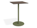 Roku Solara Bar Table - Green Base / Notaio Walnut